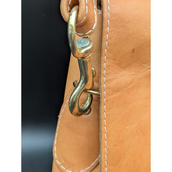 VTG Lt Brown Leather Satchel Bag Purse Mexico Shoulder Crossbody BOHO 12x10x5 - Picture 3 of 15